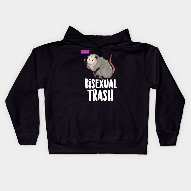 Bisexual Trash Possum Kids Hoodie by Eugenex